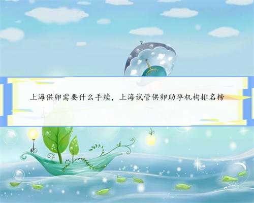 <b>上海供卵需要什么手续，上海试管供卵助孕机构排名榜</b>